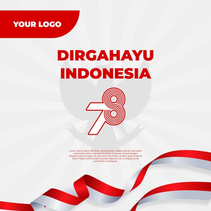 Vettore instagram feed dirgahayu indonesia 78°