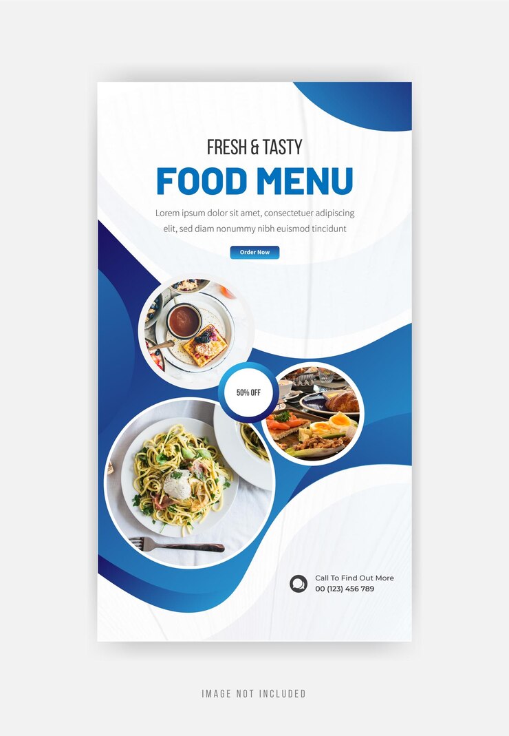 Instagram story food menu template design vettore premium
