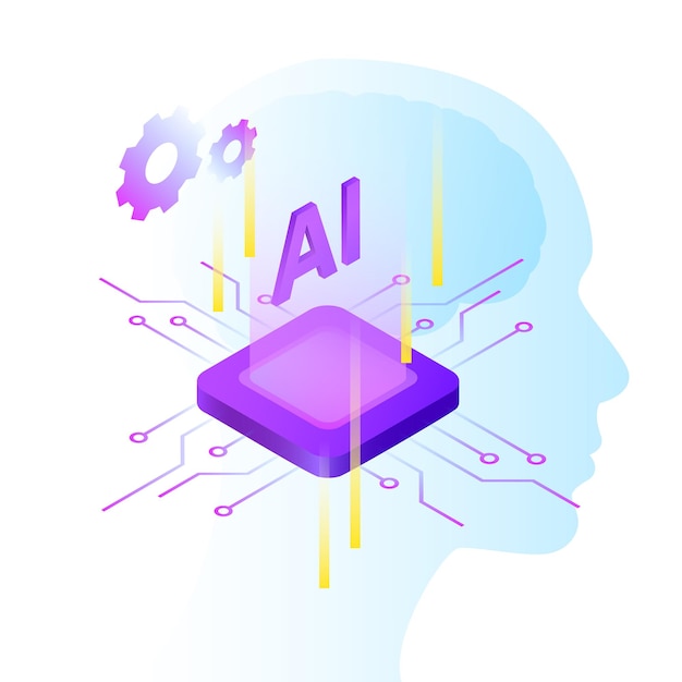 Intelligenza artificiale Illustrazione AI Creative Design Illustrazione vettoriale