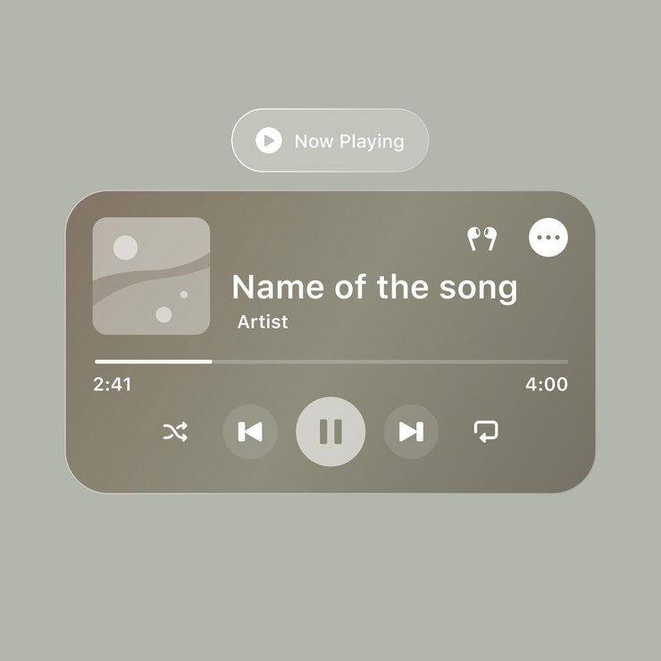 Vettore interfaccia audio interattiva popup design per app musicali