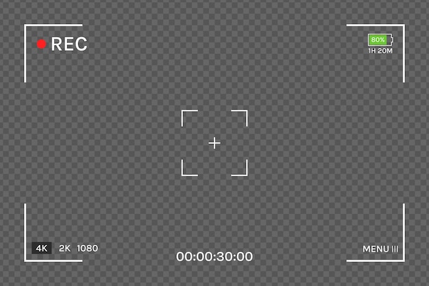 Interfaccia di registrazione della telecamera disegnata a mano Sfondio per la progettazione di video e film