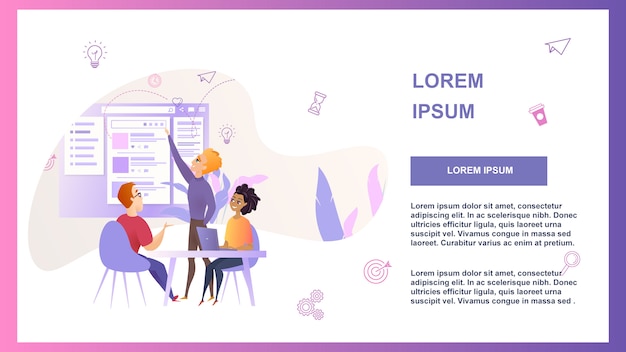 Interfaccia di social media Wireframe Develop Banner