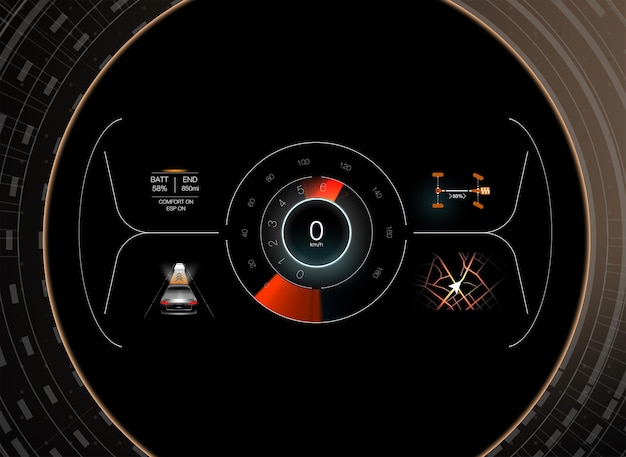 Interfaccia grafica virtuale Ui HUD Autoscann Interfaccia utente futuristica