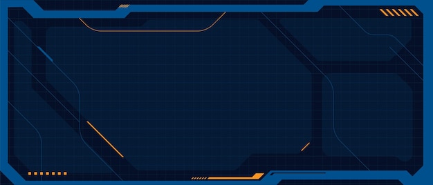 interfaccia tecnologica astratta hud su sfondo nero vettoriale