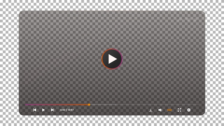 Vettore interfaccia trasparente dello schermo del lettore video