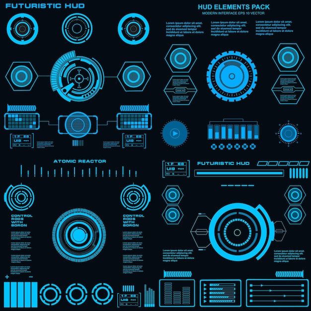 Interfaccia utente futuristica di tocco grafico virtuale blu