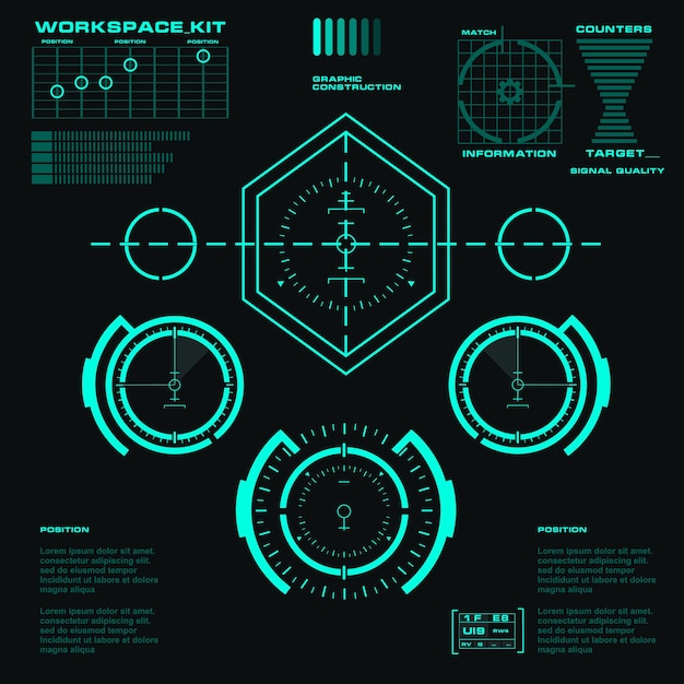 Interfaccia utente futuristica di tocco grafico virtuale verde