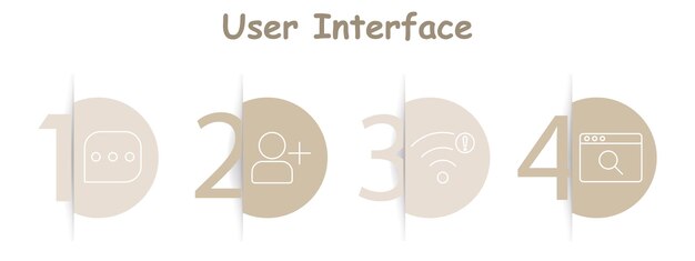 Interfaccia utente impostata icona Chat bolla utente con più WiFi con avviso browser con ingrandimento interazione utente aggiunta notifiche ricerca online