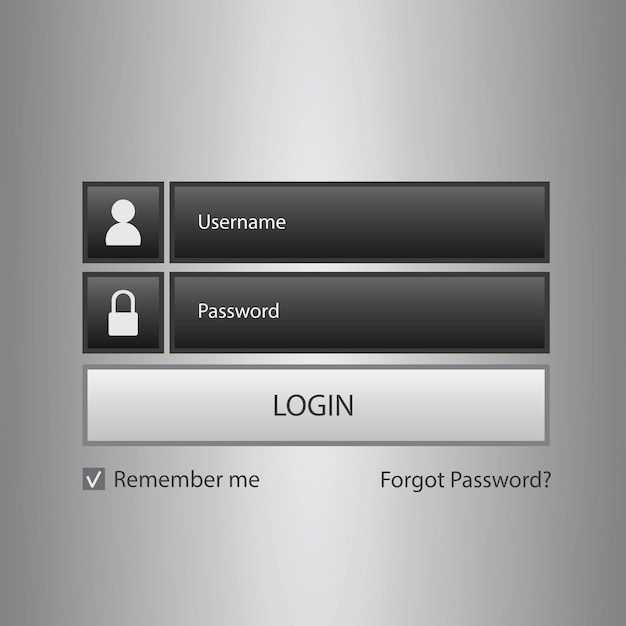 Interfaccia utente scura per il login