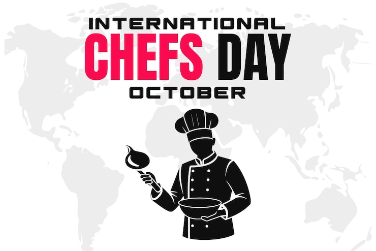 Vettore international chefs day background vector culinary celebration and chef appreciation design (celebrazione culinaria vettoriale e design di apprezzamento dello chef)
