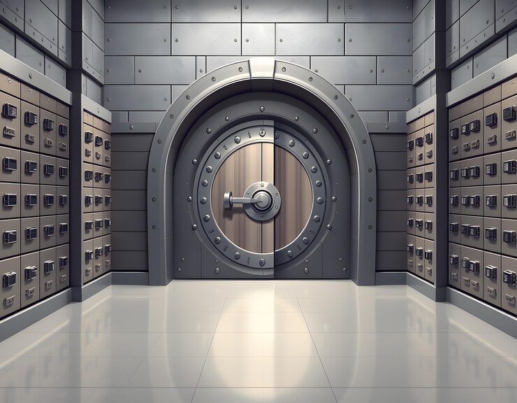 Interno del caveau della banca