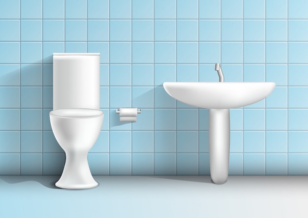 Interno moderno della toilette realistico
