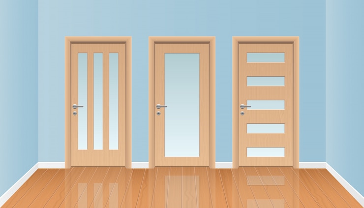 Vettore interno realistico della stanza con l'illustrazione di legno del pavimento