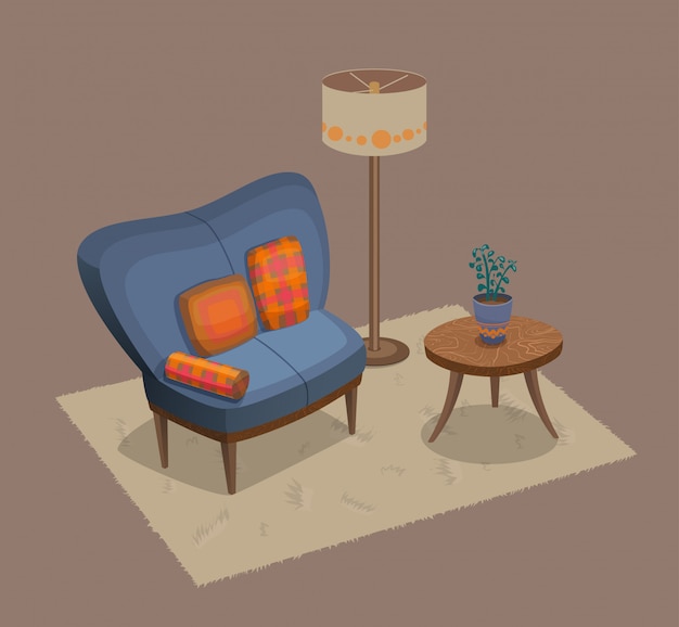 Interno soggiorno con divano