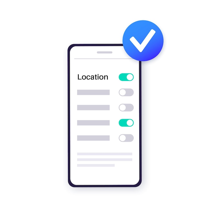 Vettore interruttore di attivazione gps