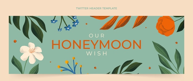 Intestazione Twitter piatta luna di miele