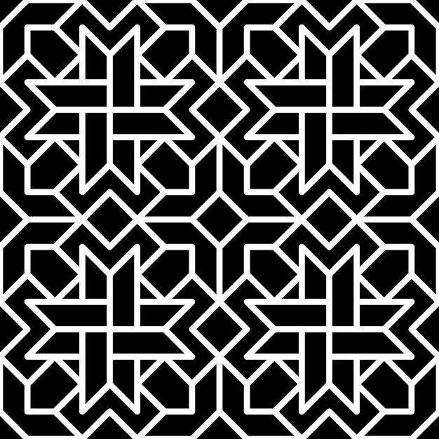 Intricato disegno geometrico in bianco e nero