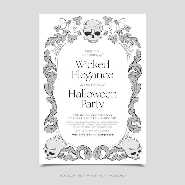 Invitazione di Halloween in bianco Modello in EPS vettoriale