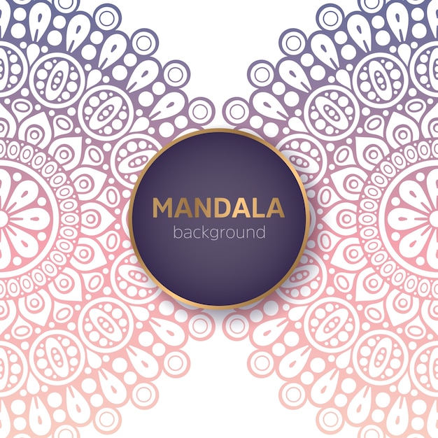 Invito a nozze di lusso vettoriale con mandala