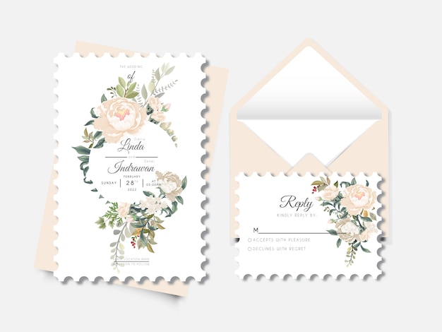 invito a nozze elegante con bellissimo floreale