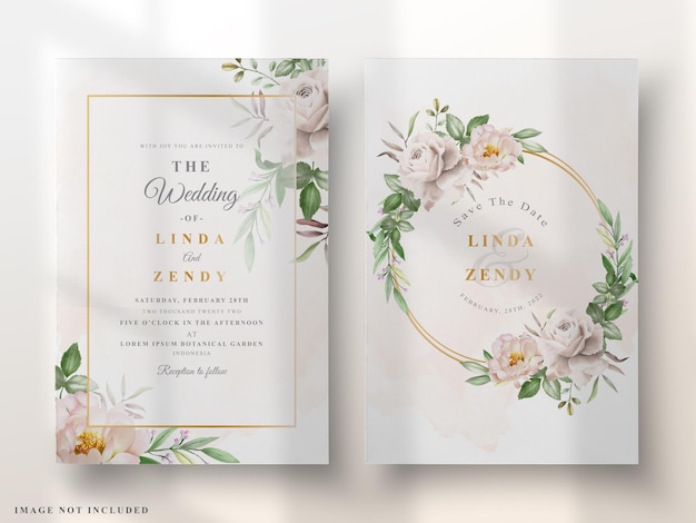 Invito a nozze elegante design floreale