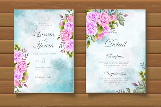 Invito a nozze floreale Splash acquerello