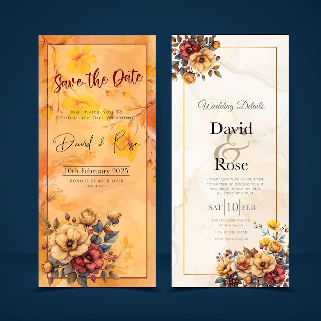 Invito al matrimonio floreale d'autunno