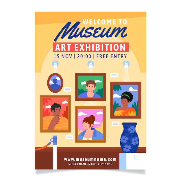 Invito al museo disegnato a mano