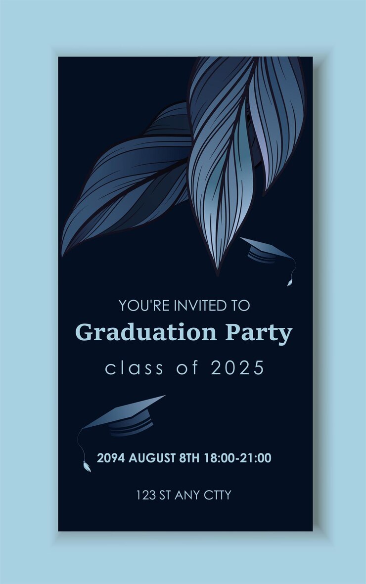 Vettore invito alla festa di laurea invito alla laurea chiude e lascia l'istruzione e l'apprendimento volantino di studio o