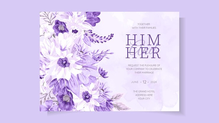 Invito botanico floreale modello di carta di nozze fiori invito Save the date RSVP