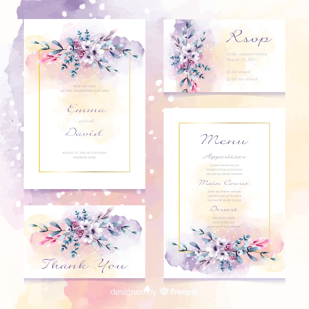Invito di cancelleria matrimonio floreale romantico