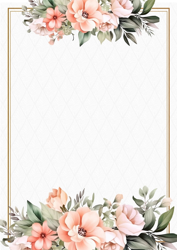 Vettore invito rosa e bianco di pesca sullo sfondo del bouquet dipinto ad acquerello con flora e fiori