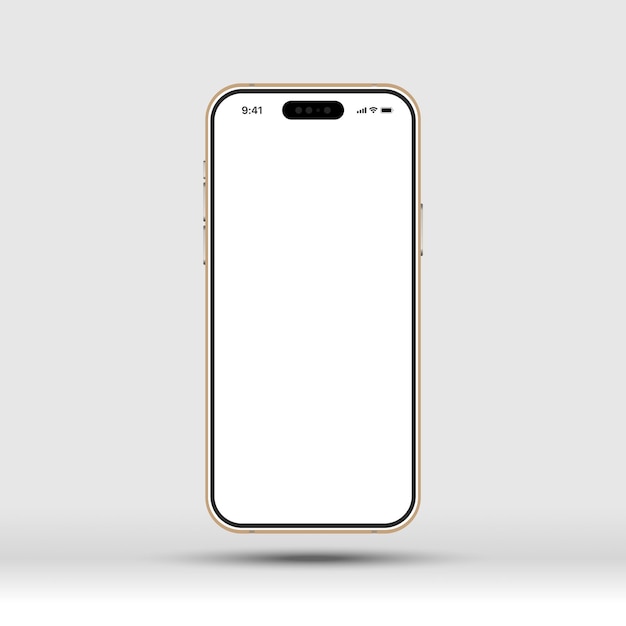 iPhone 16 Pro Max in Desert Titanium con schermo bianco vuoto isolato su uno sfondo chiaro