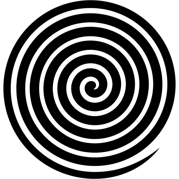 Vettore ippnosi concetto spirale per l'ipnosi caos inconscio percezione extrasensoriale stress psichico