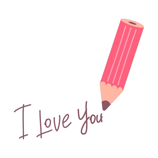 Iscrizione a matita Ti amo isolato su bianco
