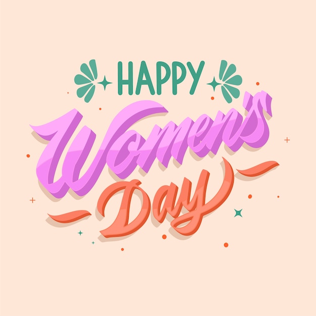 Iscrizione della giornata internazionale della donna disegnata a mano