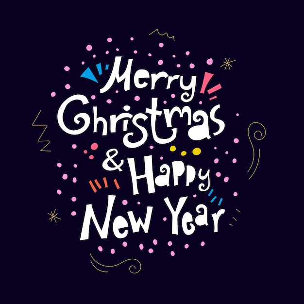 Iscrizione disegnata a mano di buon Natale