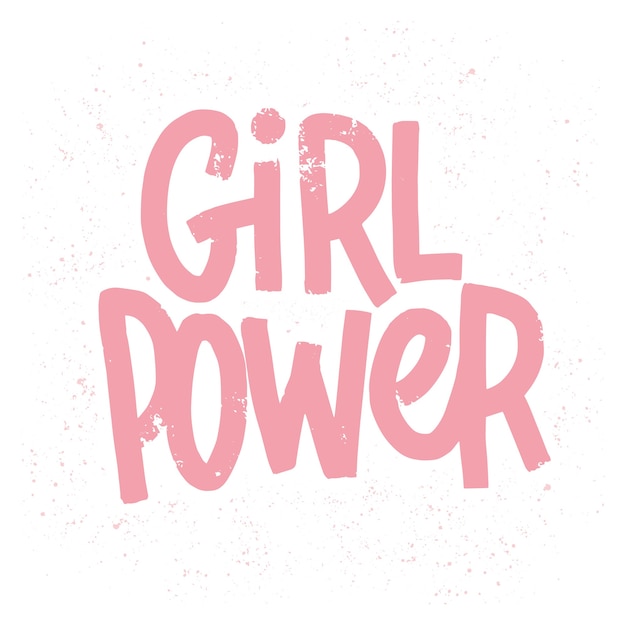 Iscrizione girl power in lettere rosa