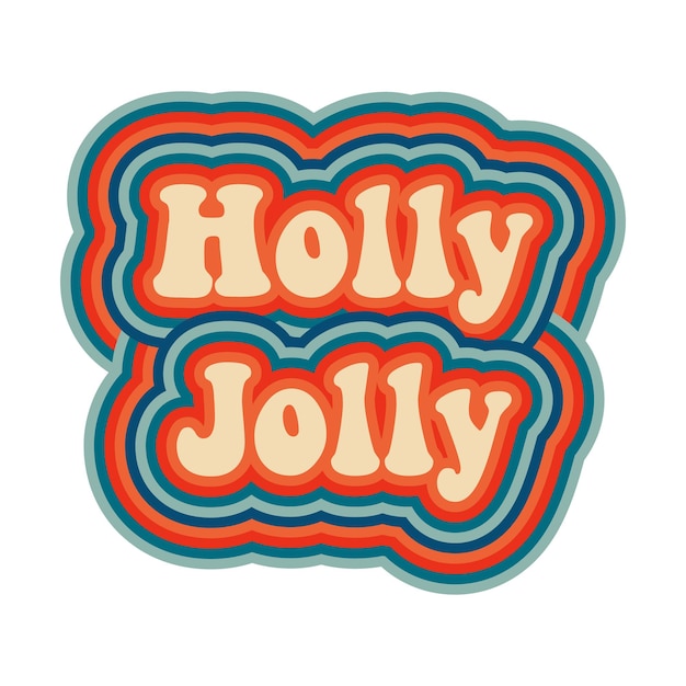 Iscrizione Holly Jolly in stile groove