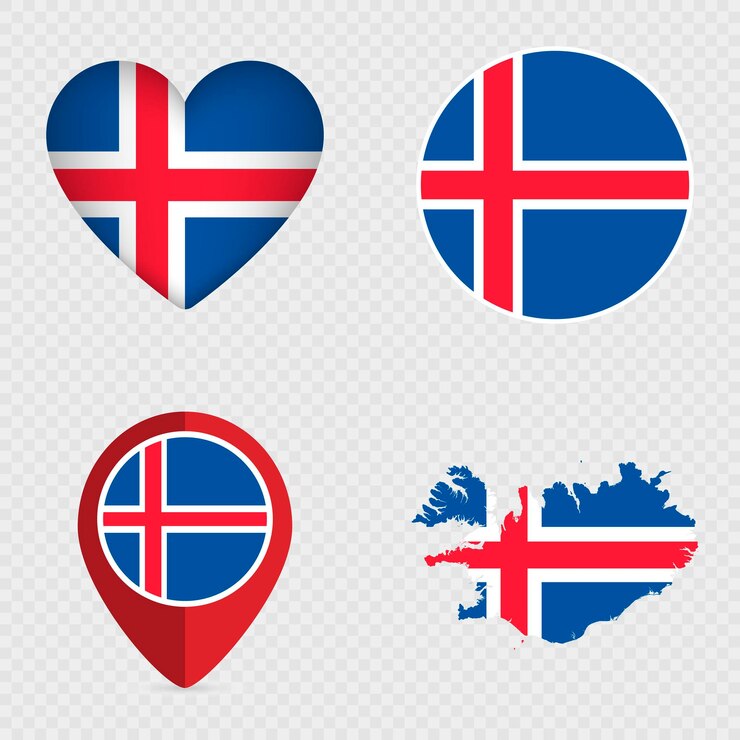 Vettore islanda icon pack illustrazione vettoriale della bandiera