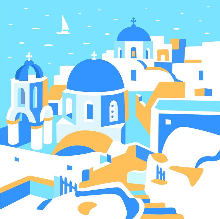 Isola di Santorini Grecia Bella architettura bianca tradizionale della Grecia