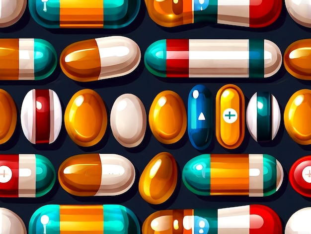 Isolamento di pillole medicinali colorate vettoriali