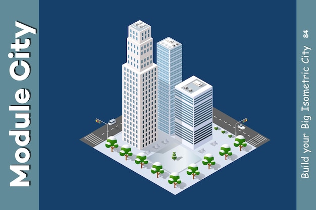 Isometria della moderna città di Stock illustrazione