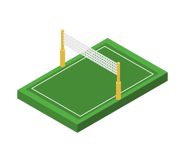 Isometrico del campo di pallavolo