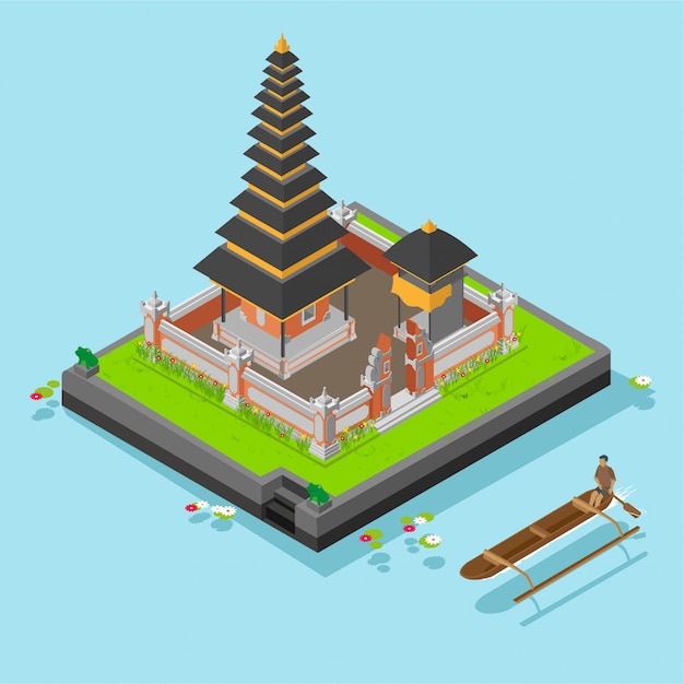 Isometrico tempio Ulun Danu