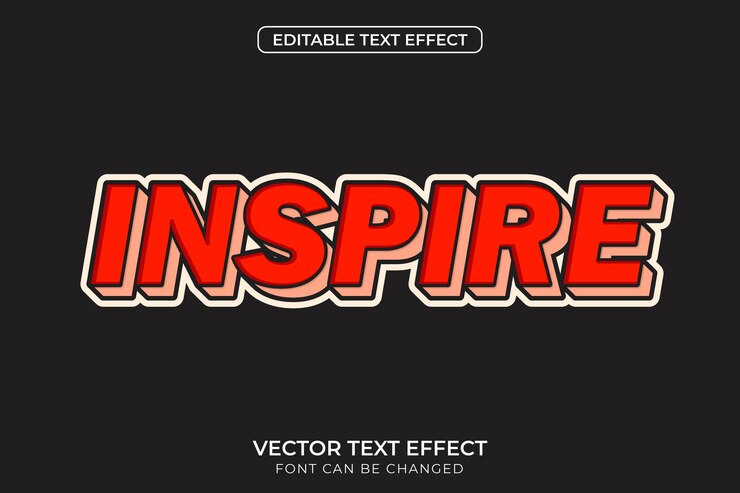 Ispira il vettore di effetti di testo modificabile