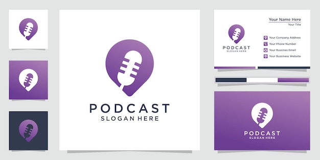 Ispirazione creativa per il design del logo podcast e biglietto da visita