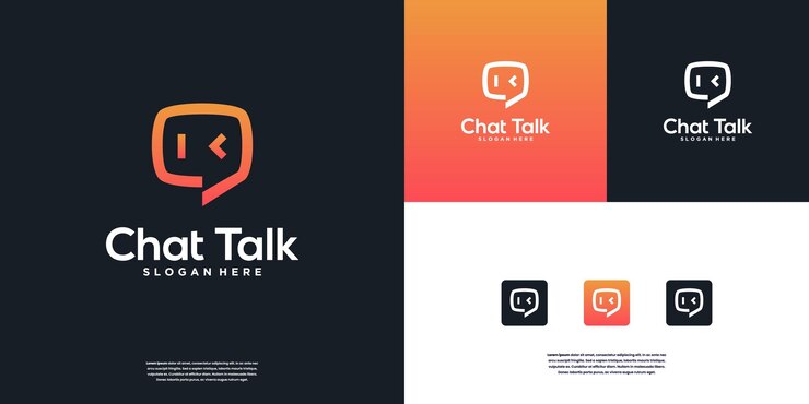 Vettore ispirazione creativa per la progettazione del logo della chat