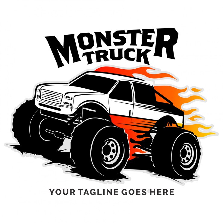 ispirazione di design logo vettoriale monster truck