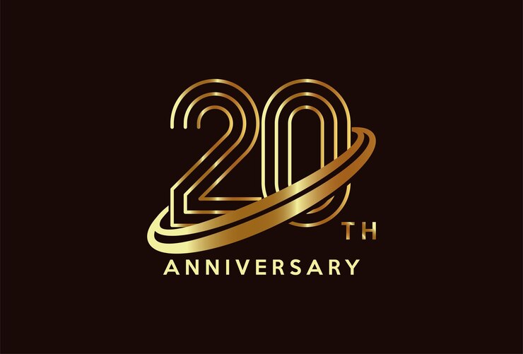 Vettore ispirazione per il design del logo della celebrazione del 20° anniversario d'oro